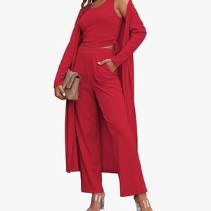 ⭐️NWOT⭐️Three Piece Loungwear Set-Red